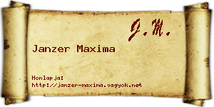 Janzer Maxima névjegykártya